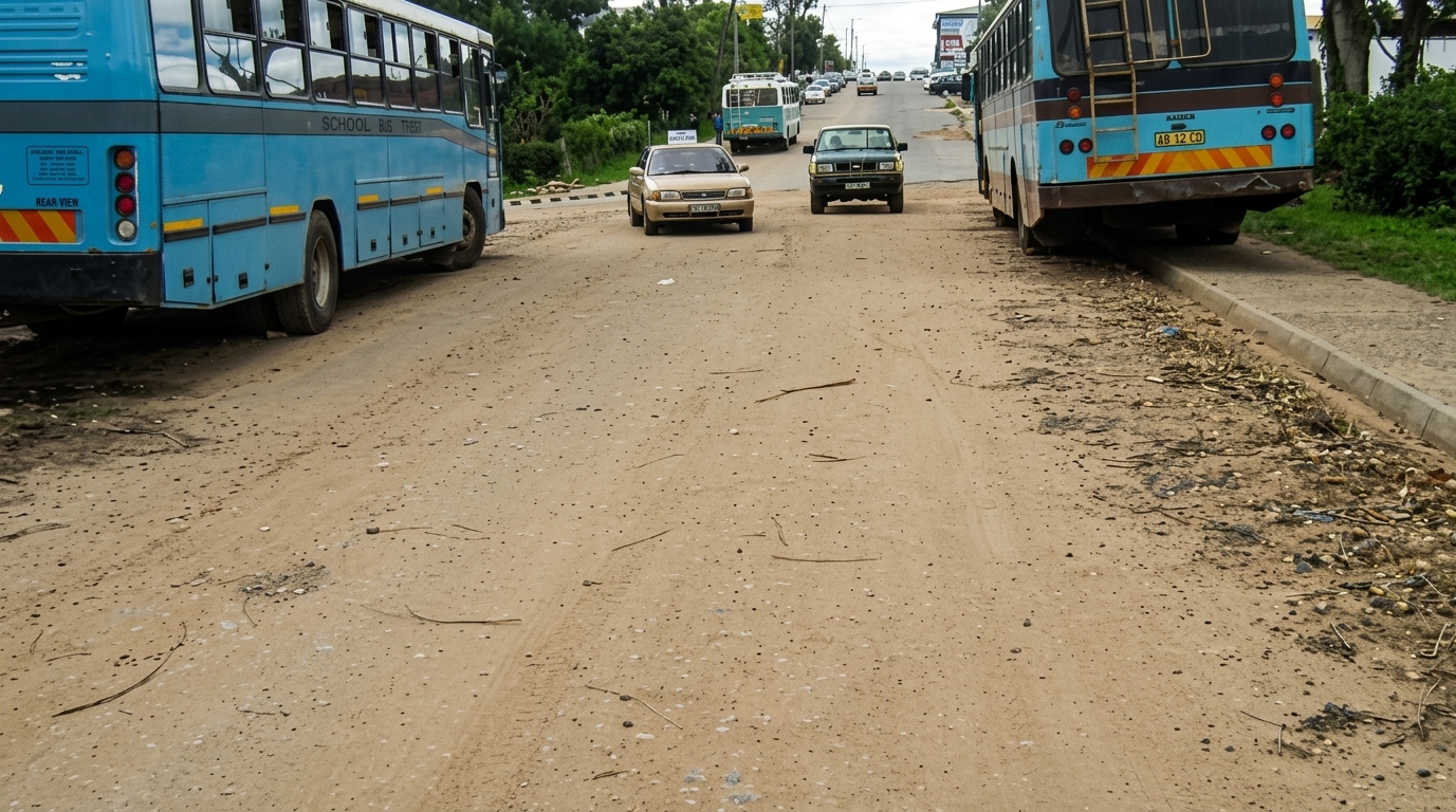 Gravel road spray treatment